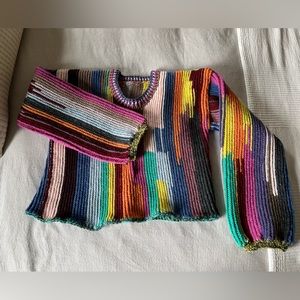 Handmade multicolored wool sweater.